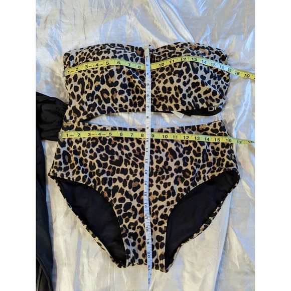 Size 16, WOMEN'S LEOPARD-PRINT CUTOUT TIE ONE-PIECE SWIMSUIT - Picture 3 of 6